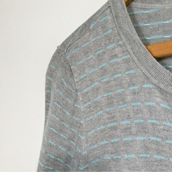 Halogen Women’s Gray & Blue Striped Button Up Cardigan Sz L - Picture 8 of 8